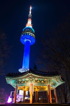 SEOUL - DECEMBER 18 : N Seoul Tower December 18,2014 in seoul,KR.It marks the highest point in Seoul.