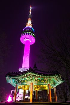 SEOUL - DECEMBER 17 : N Seoul Tower Located on Namsan Mountain in central Seoul. Photo taken on December 17,2014 in seoul,South Korea.