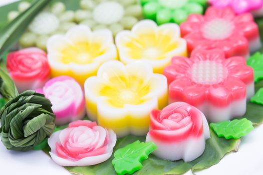 Fantasy coconut Jelly Thai Dessert,rose form