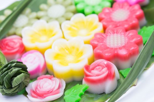 Fantasy coconut Jelly Thai Dessert,rose form