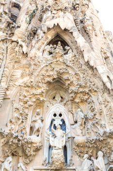 Architecture of  La Sagrada Familia Cathedral Barcelona Spain