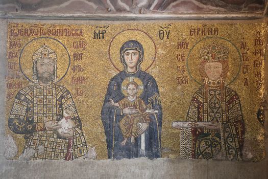 Mosaic in Hagia Sophia museum, Istanbul City, Turkey