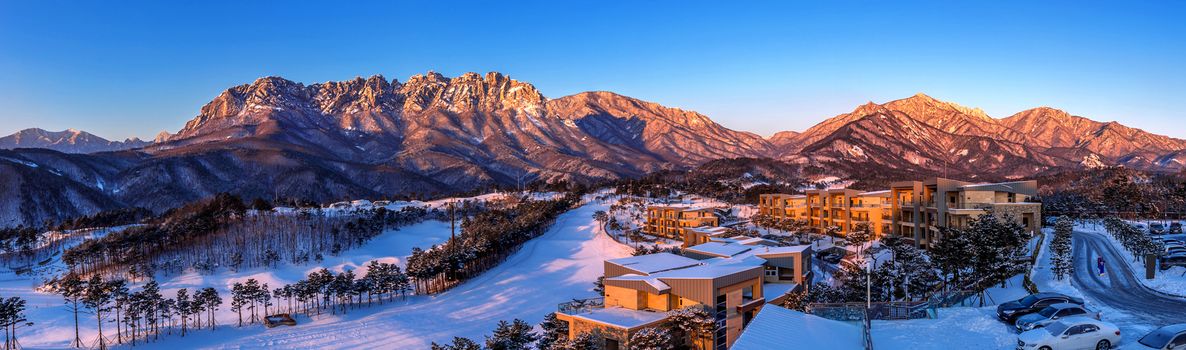 Ulsan bawi Rock in Seoraksan mountains in winter, South Korea.