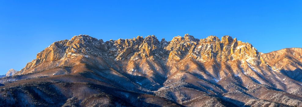 Ulsan bawi Rock in Seoraksan mountains in winter, South Korea.