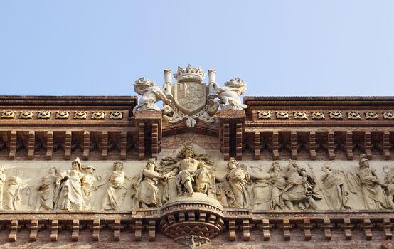 Details of the Arc de Triomf in Barcelona, Spain