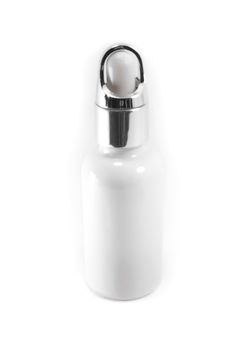 White dropper bottle Isolated on a white background