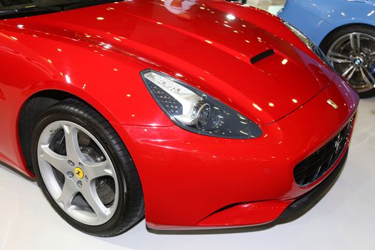 ISTANBUL, TURKEY - SEPTEMBER 12, 2015: A Ferrari in Used Cars For Sale Fair in CNX Expo