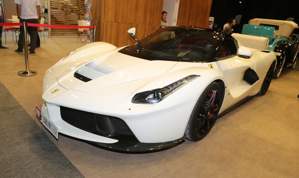 ISTANBUL, TURKEY - SEPTEMBER 12, 2015: LaFerrari in Used Cars For Sale Fair in CNX Expo