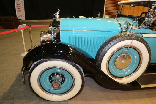 ISTANBUL, TURKEY - SEPTEMBER 12, 2015: An Antique car in Used Cars For Sale Fair in CNX Expo