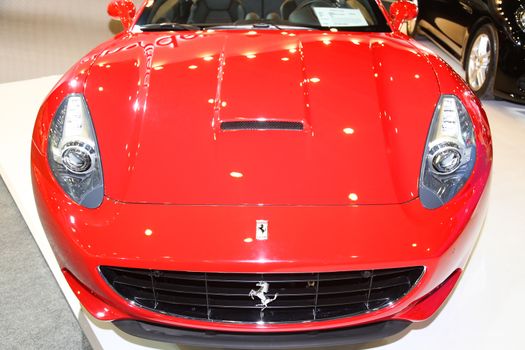 ISTANBUL, TURKEY - SEPTEMBER 12, 2015: A Ferrari in Used Cars For Sale Fair in CNX Expo