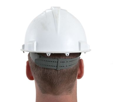 Engineer with hardhat on white background, isolated