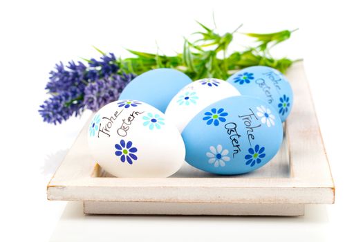 Easter eggs, on a white background