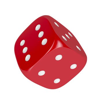 Red dice, isolated on white background