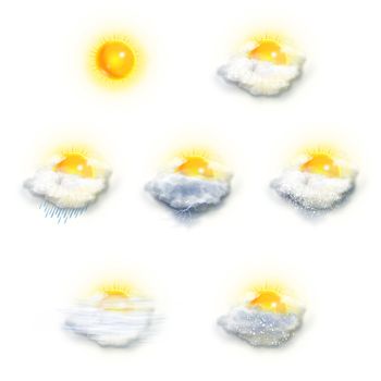 Weather Forecast Icons Set, on a white background