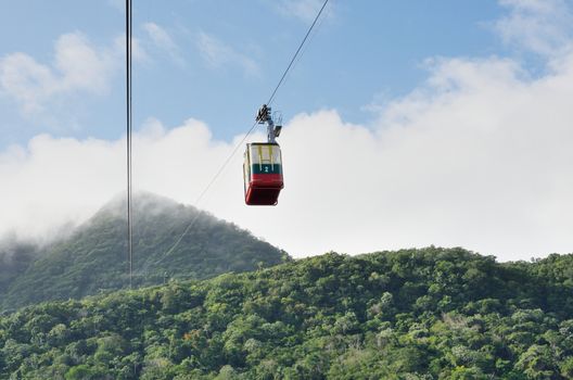 Cable car in mountains of Puerto Plata