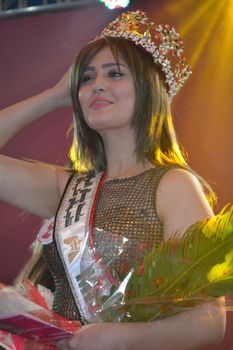 IRAQ, Baghdad: Shaymaa Abdelrahman is crowned Miss Iraq on December 18, 2015 in Baghdad. The 20-year-old, green-eyed knockout from Kirkuk is the first beauty queen to be chosen in Iraq since 1972. While Iraq is most often depicted as a contentious, war-torn area on the geopolitical landscape, this pageant is a means to show the world that many Iraqis still love life at home.