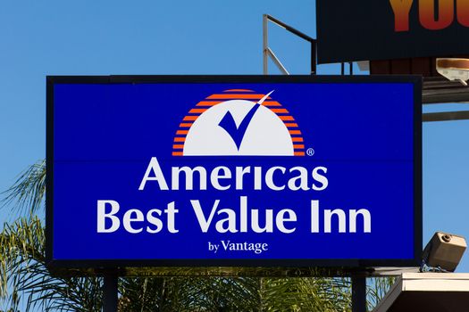 PASADENA, CA/USA - NOVEMBER 22, 2015: Americas Best Value Inn sign and logo.