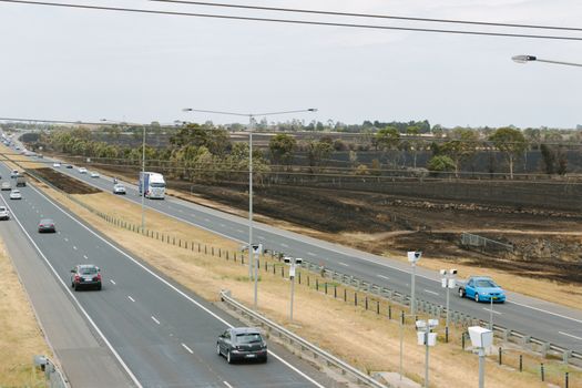 EPPING, AUSTRALIA - 20 DECEMBER 2015: A day after fires swept through Epping in Melbourne, CFA Fire Crews patrol the area for spot fires as Melbourne Suffered it's hottest day in December hitting 45 degrees C.