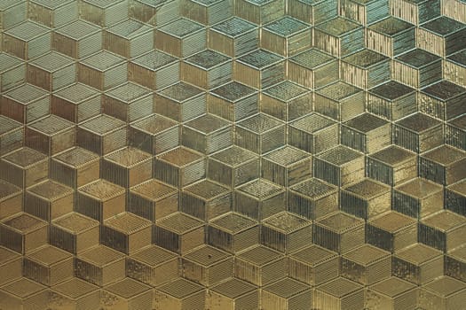 Yellow gold background with cubes