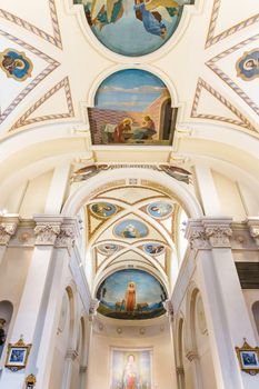 VERONA, ITALY - CIRCA MAY 2015: Painting decorated ceiling of a Christian church.