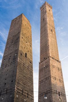 Torre degli Asinelli,e Torre della Garisenda, the two towers, symbol of Bologna