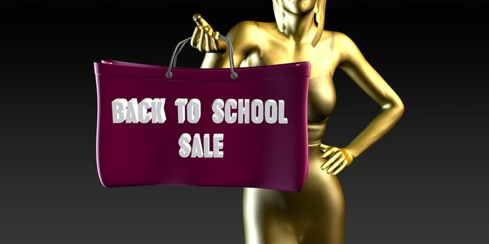 Back to School Sale with a Lady Holding Shopping Bags