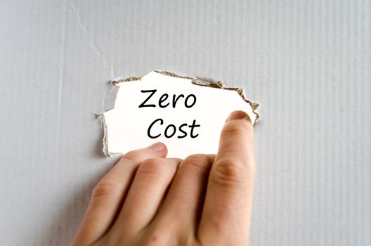 Business man hand writing zero cost