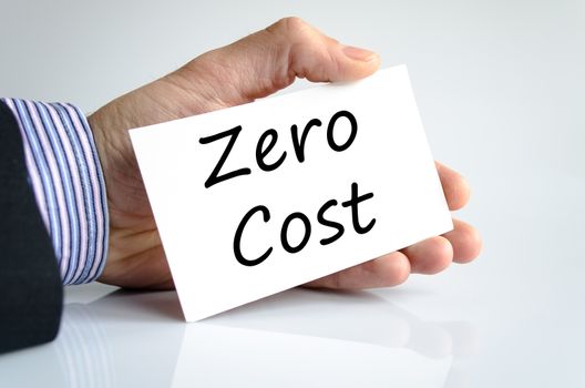 Business man hand writing zero cost