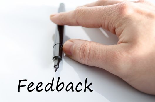 Business man hand writing feedback
