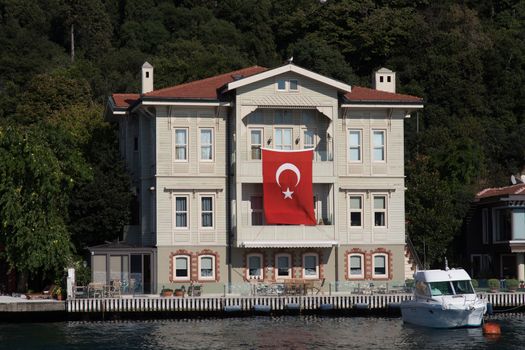 Building in Bosphorus Strait, Istanbul City, Turkey