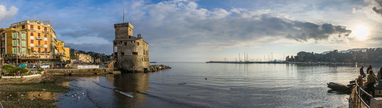 The ancient castle of Rapallo, built on the ligurian sea.