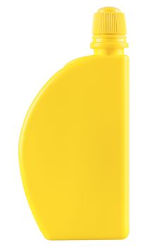 The yellow plastic container isolated on a white background