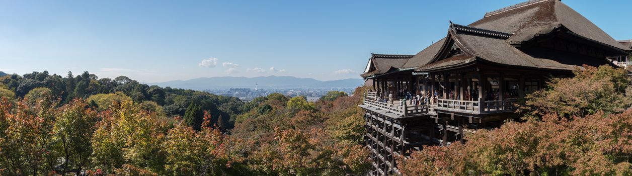 Kyoto, Japan - November 6, 2015: Early autumn of Kiyomizu-dera temple in Kyoto, Japan