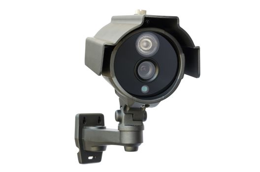 CCTV security camera on white background