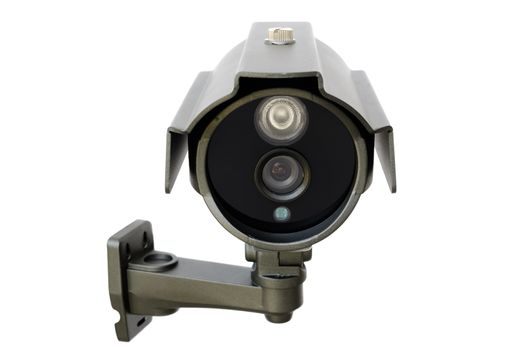 CCTV security camera on white background