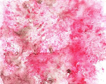 Watercolor abstract textural background handmade. Crumpled paper, leaves, spray