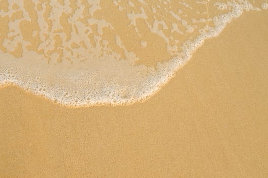 Soft wave of the sea on the sandy beach