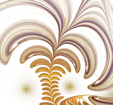 Abstract fantastic floral fractal shape spica gold