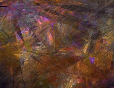 Abstract fractal background shining rays, marble, multicolored