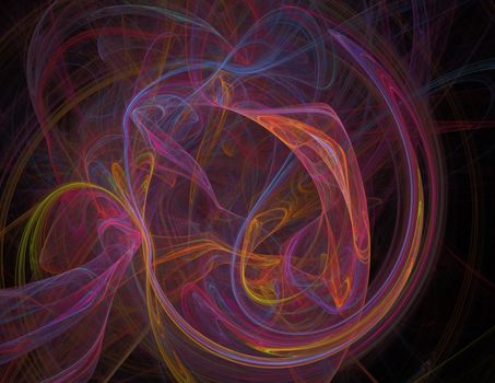 Abstract fractal background bizarre intertwining of lines and colors