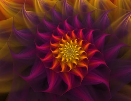 Great spiral flower abstract fractal background center