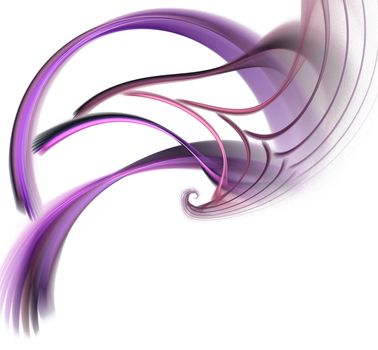 Abstract fractal pink purple big bow on a white background