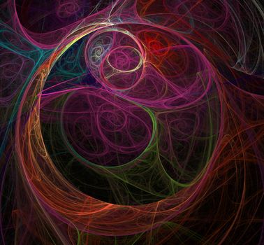 Abstract fractal background bizarre intertwining of lines and colors