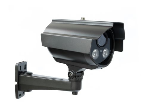 CCTV security camera on white background