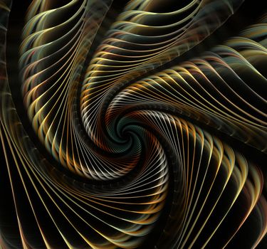 Great spiral shell abstract fractal black background