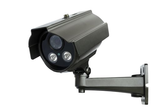 CCTV security camera on white background