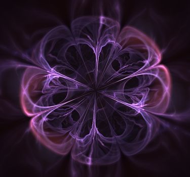 Big abstract fractal flower 3d dark purple