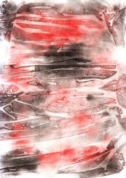 Striped Abstraction - abstraction watercolor - by using an unusual method