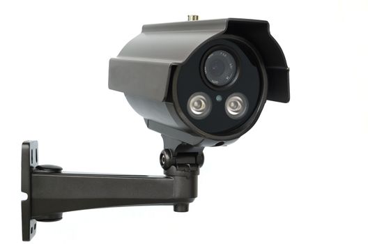 CCTV security camera on white background