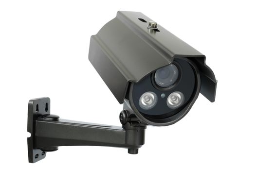 CCTV security camera on white background